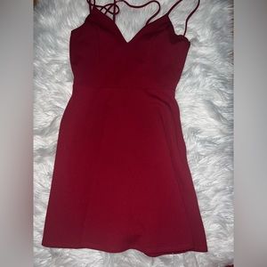 windsor "flirty and frilly pleated skater dress" - M - burgundy